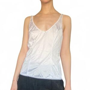 Elegant White Lace Trim Camisole